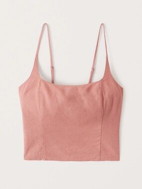 🪴 A&F Squareneck Linen-Blend Top in Terracotta 🪴